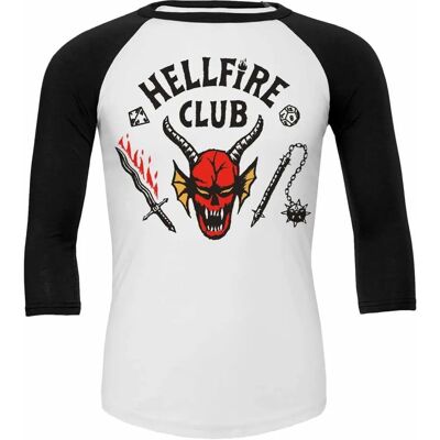 T-shirt à manches longues Raglan Blanc/Noir Stranger Things - T-shirt à manches longues - Publicité T-shirt à manches longues Raglan Blanc/Noir Stranger Things - T-shirt à manches longues - Publicité