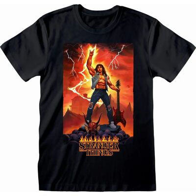T-Shirt Noir Stranger Things Eddie Rocks - Unisexe - Publicité T-Shirt Noir Stranger Things Eddie Rocks - Unisexe - Publicité