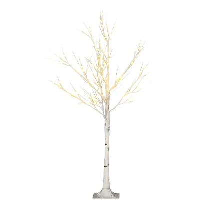 HOMCOM White Birch Tree 4ft with 72 Lights - Artificial Indoor Decor HOMCOM White Birch Tree 4ft with 72 Lights - Artificial Indoor Decor