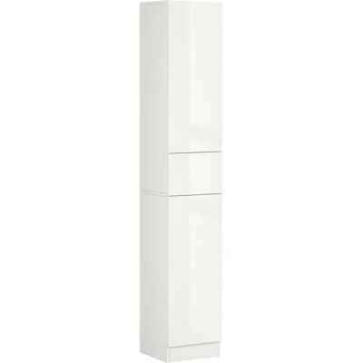 kleankin High Gloss Tall Bathroom Cabinet - White kleankin High Gloss Tall Bathroom Cabinet - White