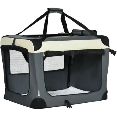 PawHut 70cm Foldable Pet Carrier Grey - Pet Carrier PawHut 70cm Foldable Pet Carrier Grey - Pet Carrier