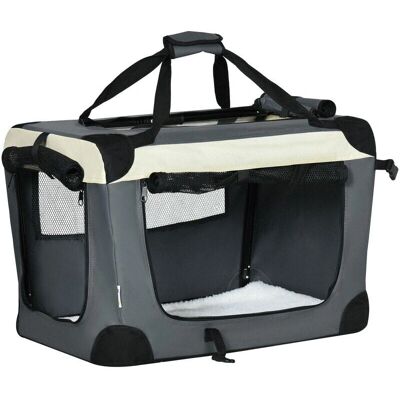 PawHut Model 60cm Foldable Pet Carrier - Grey PawHut Model 60cm Foldable Pet Carrier - Grey