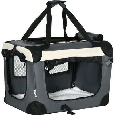 PawHut - Foldable Pet Carrier - 51cm - Grey - Pet Carrier PawHut - Foldable Pet Carrier - 51cm - Grey - Pet Carrier