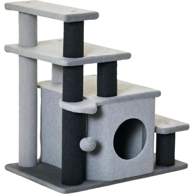 PawHut Grey Adjustable Cat & Dog Stairs - Pet Bed & Sofa Accessory PawHut Grey Adjustable Cat & Dog Stairs - Pet Bed & Sofa Accessory