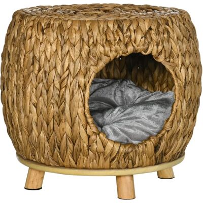 PawHut Rattan Cat House Stool - Soft Cushion PawHut Rattan Cat House Stool - Soft Cushion