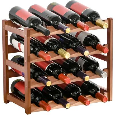 HOMCOM Bamboo Wine Rack 16 Bottles - Wine Rack - Brown HOMCOM Bamboo Wine Rack 16 Bottles - Wine Rack - Brown