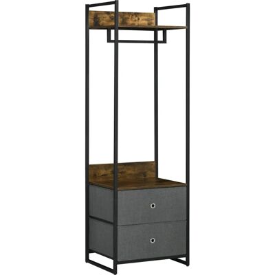HOMCOM Clothes Rail - Metal Coat Stand with Fabric Storage Drawers HOMCOM Clothes Rail - Metal Coat Stand with Fabric Storage Drawers