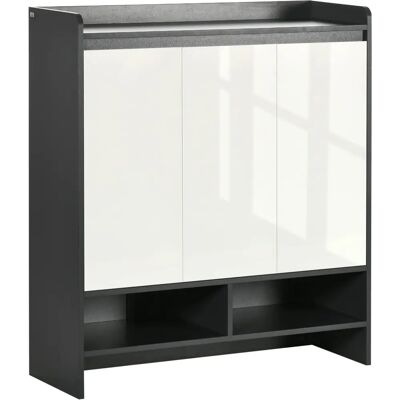 HOMCOM White Shoe Storage Cabinet - 24 Pairs - Storage Cabinet HOMCOM White Shoe Storage Cabinet - 24 Pairs - Storage Cabinet