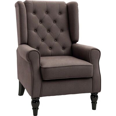 HOMCOM Retro Accent Chair Wingback Armchair - Armchair HOMCOM Retro Accent Chair Wingback Armchair - Armchair