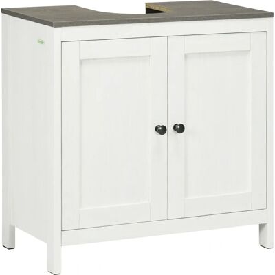 Kleankin Bathroom Sink Cabinet - Freestanding Under Sink Adjustable Shelf Kleankin Bathroom Sink Cabinet - Freestanding Under Sink Adjustable Shelf