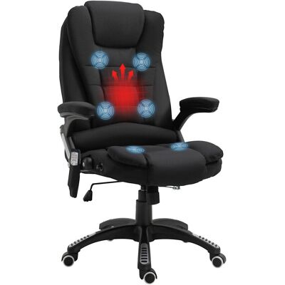 Vinsetto Black Heated Massage Reclining Office Chair Vinsetto Black Heated Massage Reclining Office Chair