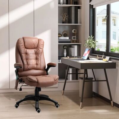 Vinsetto Brown Reclining Office Chair with Massage & Heating Vinsetto Brown Reclining Office Chair with Massage & Heating
