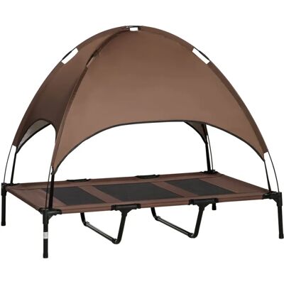 PawHut - 122cm Elevated Dog Bed - Color Coffee - Canopy UV Protection - Dog bed PawHut - 122cm Elevated Dog Bed - Color Coffee - Canopy UV Protection - Dog bed