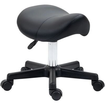 HOMCOM Saddle Stool Adjustable Rolling Salon Chair - Black HOMCOM Saddle Stool Adjustable Rolling Salon Chair - Black