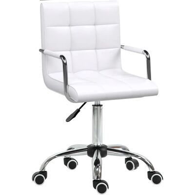 Vinsetto White Office Chair with Adjustable Height & Wheels Vinsetto White Office Chair with Adjustable Height & Wheels