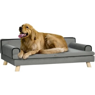 PawHut Pet Sofa Large Medium Wooden Legs Water-Resistant Fabric - Pet Sofa PawHut Pet Sofa Large Medium Wooden Legs Water-Resistant Fabric - Pet Sofa