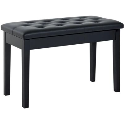 HOMCOM Wooden Piano Bench with Storage - Black HOMCOM Wooden Piano Bench with Storage - Black