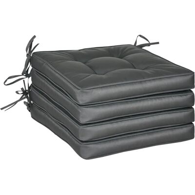Outsunny Garden Seat Cushion - Grey - 42 x 42cm Outsunny Garden Seat Cushion - Grey - 42 x 42cm