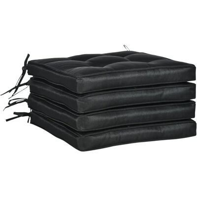 Outsunny Black 42x42cm Garden Seat Cushion - Outdoor Indoor Outsunny Black 42x42cm Garden Seat Cushion - Outdoor Indoor