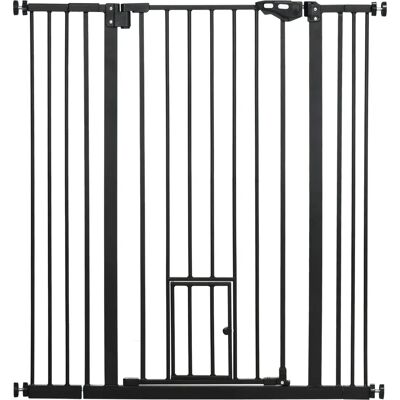 PawHut Extra Tall Pet Gate - Adjustable Width, Cat Door, Auto Close PawHut Extra Tall Pet Gate - Adjustable Width, Cat Door, Auto Close