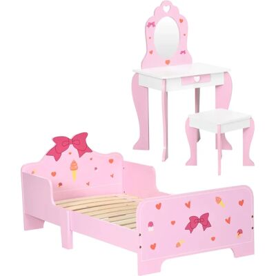 ZONEKIZ Pink Kids Bedroom Furniture Set - Princess Theme - 3-Piece ZONEKIZ Pink Kids Bedroom Furniture Set - Princess Theme - 3-Piece