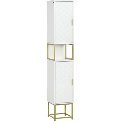 Kleankin White Tall Bathroom Storage Cabinet - Bathroom Storage Cabinet Kleankin White Tall Bathroom Storage Cabinet - Bathroom Storage Cabinet