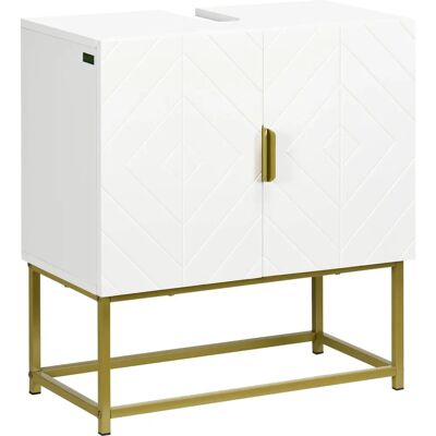 kleankin Bathroom Mirror Cabinet Under Sink Storage Cabinet Basin Cupboard with 2 Doors - Bathroom Cabinet kleankin Bathroom Mirror Cabinet Under Sink Storage Cabinet Basin Cupboard with 2 Doors - Bathroom Cabinet