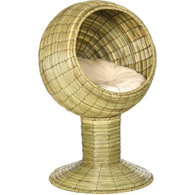 PawHut Cat House Elevated - Yellow - 69H x 41cm PawHut Cat House Elevated - Yellow - 69H x 41cm