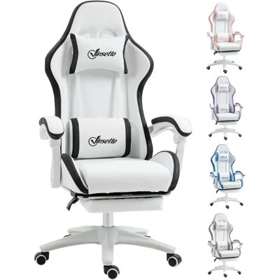 Vinsetto White Black Gaming Chair - Reclining, Footrest, 135° - Gaming Chair Vinsetto White Black Gaming Chair - Reclining, Footrest, 135° - Gaming Chair