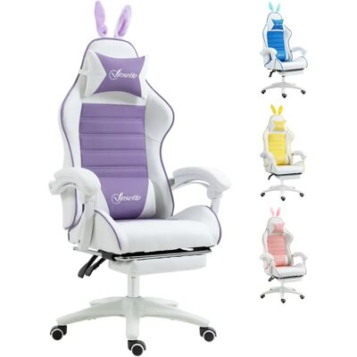 Vinsetto Purple Racing Gaming Chair - Reclining, Removable Ears, Footrest Vinsetto Purple Racing Gaming Chair - Reclining, Removable Ears, Footrest