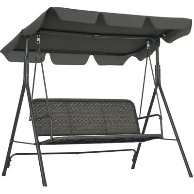 Outsunny 3-Person Outdoor Rattan Swing Chair - Garden Patio Furniture Outsunny 3-Person Outdoor Rattan Swing Chair - Garden Patio Furniture