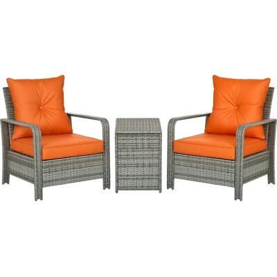 Outsunny Garden Furniture Set - 2 Chairs & Table - Grey Outsunny Garden Furniture Set - 2 Chairs & Table - Grey