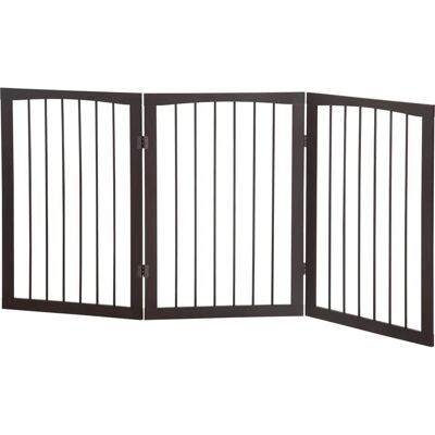 PawHut - Folding Pet Gate - Indoor - Dark Brown - Pet Gate PawHut - Folding Pet Gate - Indoor - Dark Brown - Pet Gate