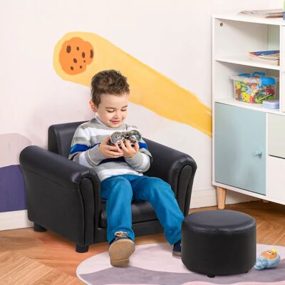 HOMCOM Kids Sofa Chair Set Armchair Seating Seat Bedroom Playroom Stool - Kids Sofa Set HOMCOM Kids Sofa Chair Set Armchair Seating Seat Bedroom Playroom Stool - Kids Sofa Set