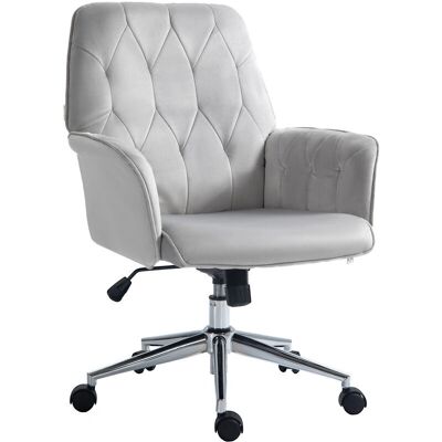 Vinsetto Vinsetto Swivel Computer Chair - Computer Chair Tufted Modern Style Light Grey Vinsetto Vinsetto Swivel Computer Chair - Computer Chair Tufted Modern Style Light Grey