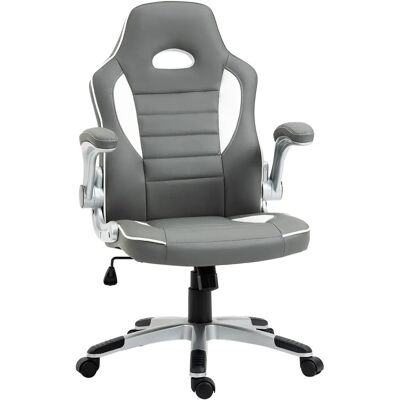 Vinsetto HOMCOM Grey Racing Gaming Office Chair - Office Chair Vinsetto HOMCOM Grey Racing Gaming Office Chair - Office Chair