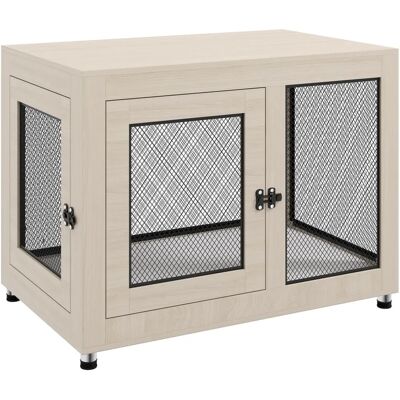 PawHut Dog Cage & Side Table - Large, Grey and Black PawHut Dog Cage & Side Table - Large, Grey and Black
