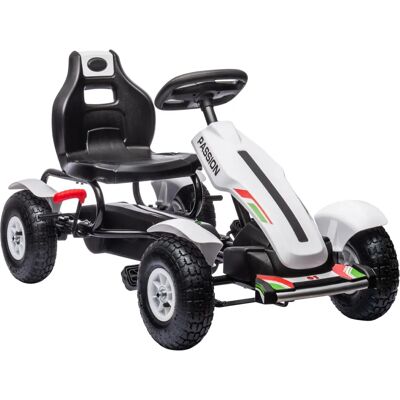 Karts à pédales HOMCOM Blanc pour enfants - Siège réglable, Pneus gonflables - Publicité Karts à pédales HOMCOM Blanc pour enfants - Siège réglable, Pneus gonflables - Publicité