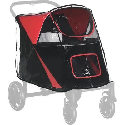 Pawhut Rain Cover for Dog Pram Stroller Buggy for Large Medium Dogs Clear One Size Pawhut Rain Cover for Dog Pram Stroller Buggy for Large Medium Dogs Clear One Size
