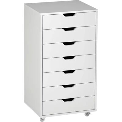 Vinsetto White 7-drawer Mobile Filing Cabinet - Office Storage Vinsetto White 7-drawer Mobile Filing Cabinet - Office Storage
