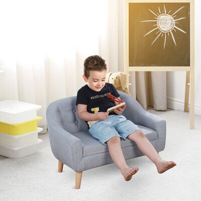 HOMCOM Kids Mini Sofa Armchair Grey - Kids Armchair for 3-7 Years HOMCOM Kids Mini Sofa Armchair Grey - Kids Armchair for 3-7 Years
