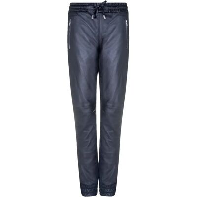 Infinity Leather UK14 Hoge Taille Zwarte Lederen Joggingbroek - Casual Infinity Leather UK14 Hoge Taille Zwarte Lederen Joggingbroek - Casual