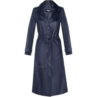 Infinity Leather Womens Full Length Trench Coat - Black Nappa Leather - Size 16 UK Infinity Leather Womens Full Length Trench Coat - Black Nappa Leather - Size 16 UK