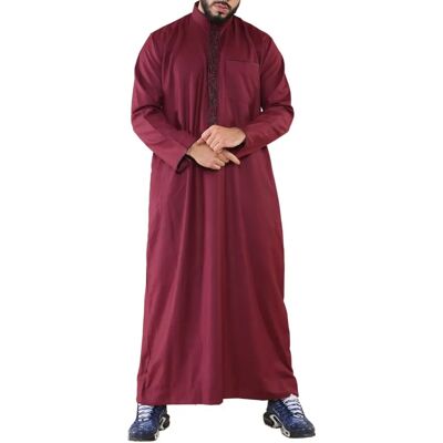 Truclothing Herrenwein Thobe Jubba Emirati Islamisch Arabisch Eid Stickerei Kaftan Jubbah Robe Wein XL Truclothing Herrenwein Thobe Jubba Emirati Islamisch Arabisch Eid Stickerei Kaftan Jubbah Robe Wein XL