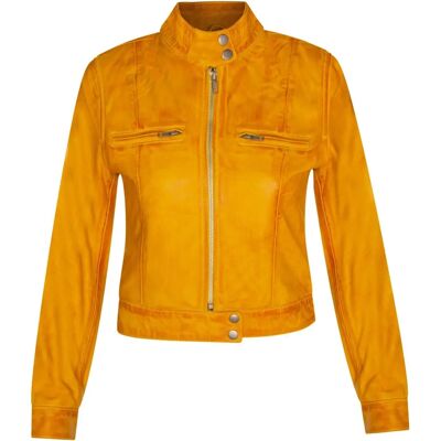 Infinity Leather Dames Gele Leren Motorrijjas - 4XL Infinity Leather Dames Gele Leren Motorrijjas - 4XL