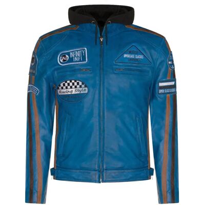 Infinity Leather Heren Race Biker Jas - Blauw - 5XL Infinity Leather Heren Race Biker Jas - Blauw - 5XL