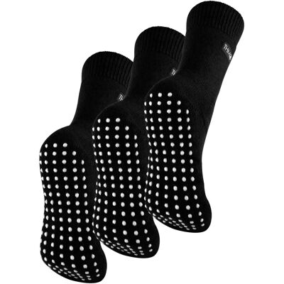 THMO 3 Pairs Fleece Slipper Socks - Black - Indoor Thermal Socks THMO 3 Pairs Fleece Slipper Socks - Black - Indoor Thermal Socks