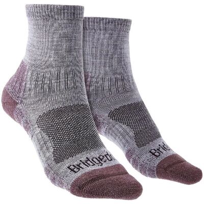 Bridgedale - Dames Wandels Merino Sokken - Heather / Damson - Grijze Merino Wol - Maat 5-6.5 UK Bridgedale - Dames Wandels Merino Sokken - Heather / Damson - Grijze Merino Wol - Maat 5-6.5 UK