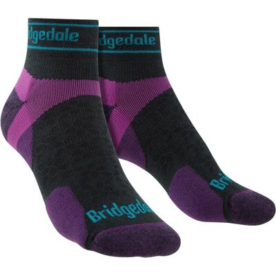 Bridgedale Womens Merino Wool Trail Running Socks - Charcoal / Purple - Ultralight Bridgedale Womens Merino Wool Trail Running Socks - Charcoal / Purple - Ultralight