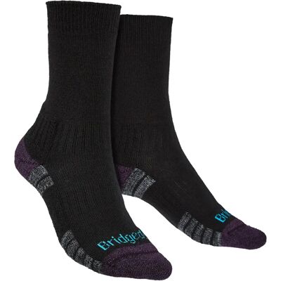 Bridgedale Merino Wool Wandelsokken - Lichtgewicht - Zwart / Paars Bridgedale Merino Wool Wandelsokken - Lichtgewicht - Zwart / Paars